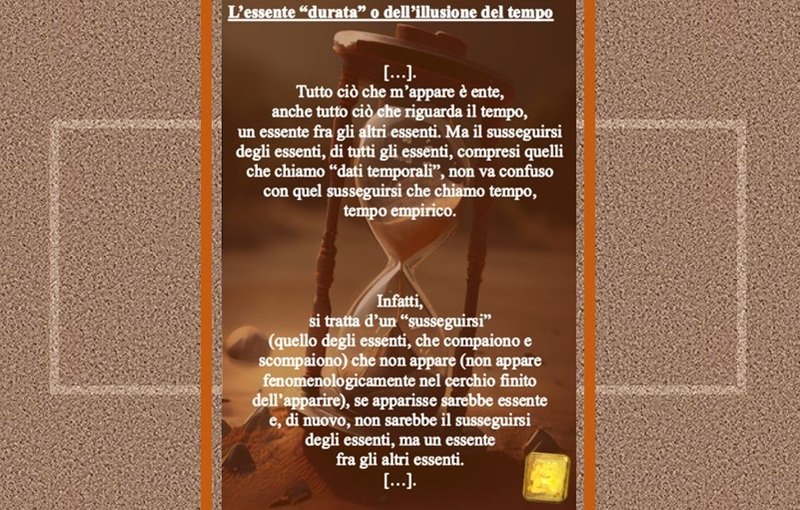 L’essente “durata” o dell’illusione del tempo